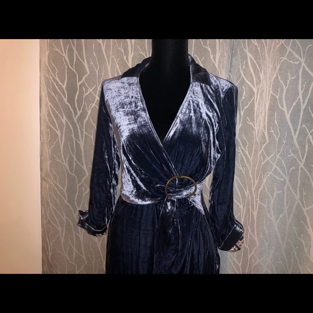 $168 Anthropologie Maeve Velvet Shirtdress New - Picture 6 of 7